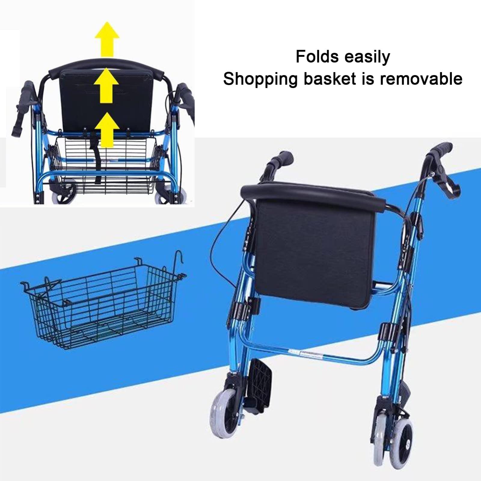 drive 青色 歩行器 座席・バスケット付き Amazon.co.jp: シート付き歩行器ウォーカー、休憩用フットレストと